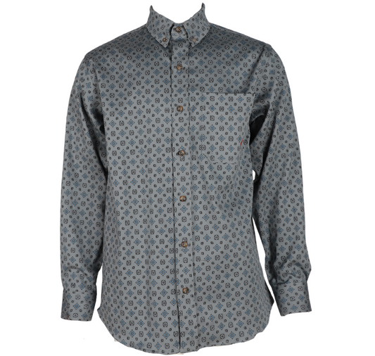Forge Fr Men's Grey Printed Long Sleeve Shirt