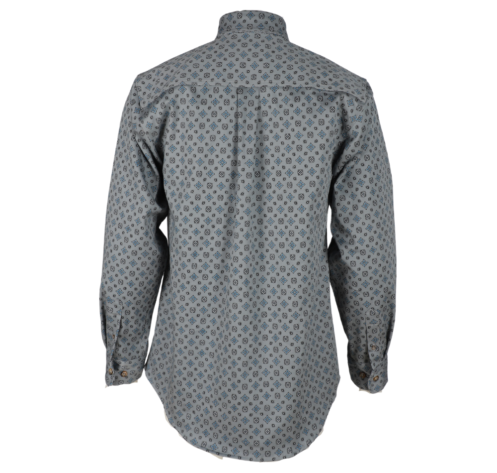 Forge Fr Men's Grey Printed Long Sleeve Shirt