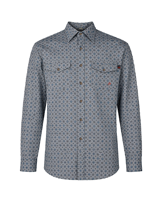 Forge Fr Men's Grey Printed Long Sleeve Shirt