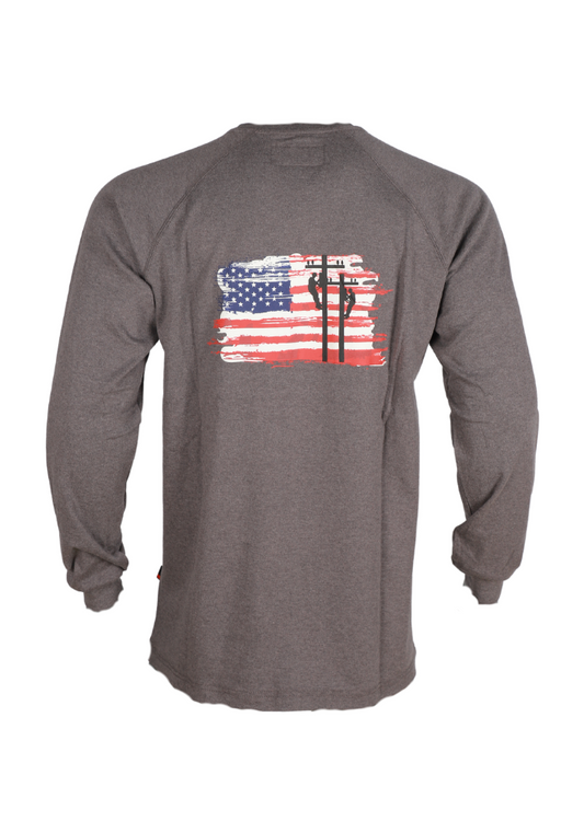 Forge Fr Men's Graphic Printed Charcoal Grey Long Sleeve T-shirt