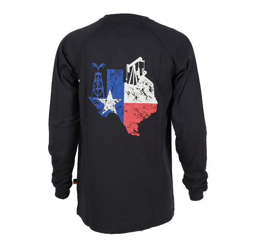 Forge Fr Men's Graphic Printed Dark Blue Long Sleeve T-shirt