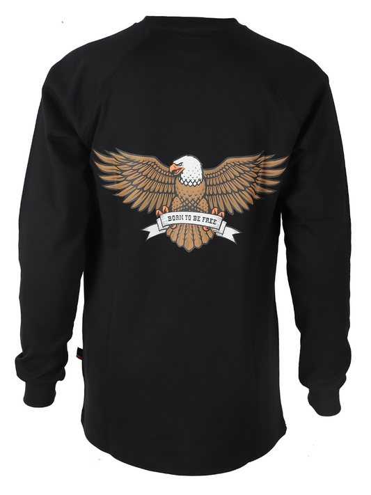 Forge Fr Men's Graphic Printed Black Long Sleeve T-shirt