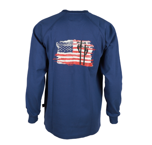 Forge Fr Men's Indigo Graphic Printed Long Sleeve T-shirt