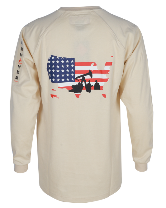 Forge Fr Men's Sand Graphic Printed Long Sleeve T-shirt