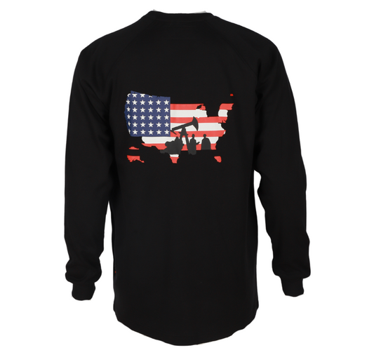 Forge Fr Men's Graphic Printed Jet Black Long Sleeve T-shirt
