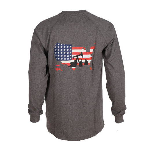 Forge Fr Men's Graphic Printed Grey Long Sleeve T-shirt