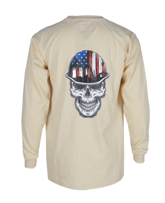 Forge Fr Men's Graphic Printed Beige Long Sleeve T-shirt