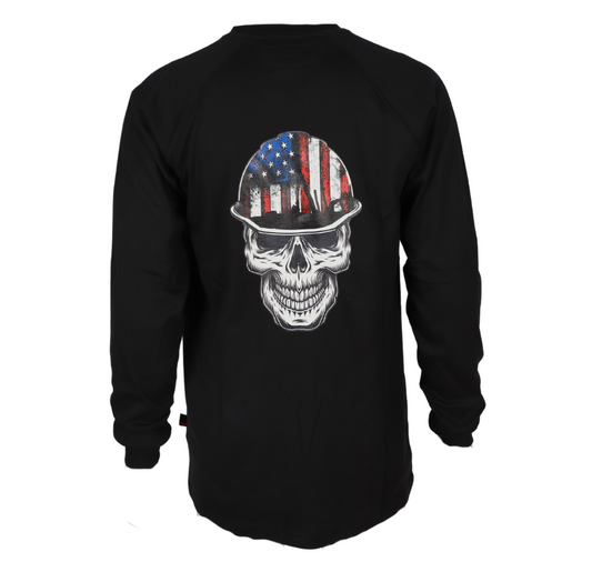 Forge Fr Men's Black Graphic Printed Long Sleeve T-shirt