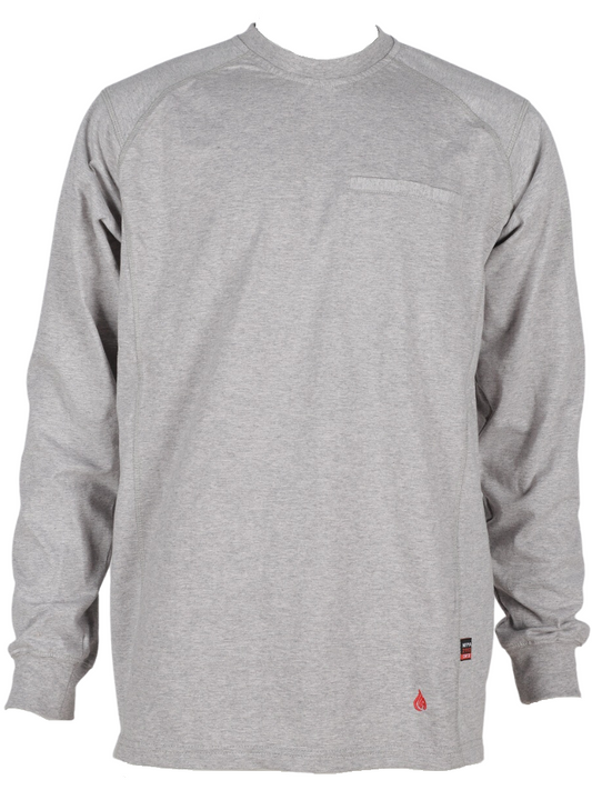 Forge Fr Men's Grey Crew Neck Light Weight Long Sleeve T-shirt