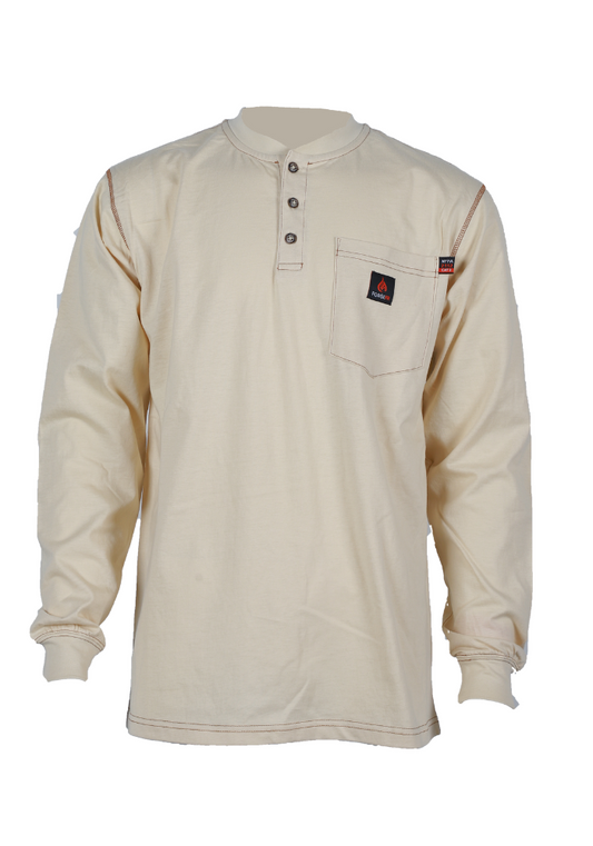 Forge Fr Men's Light Weight Sand Contrast Stitch Henley