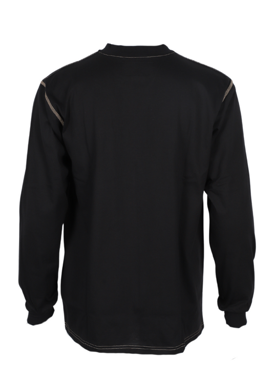 Forge Fr Men's Light Weight Black Contrast Stitch Henley