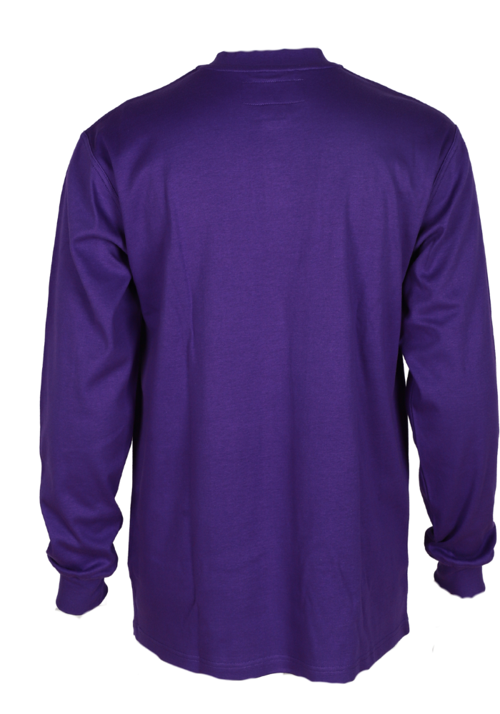Forge Fr Men's Purple Henley Neck Long Sleeve T-shirt