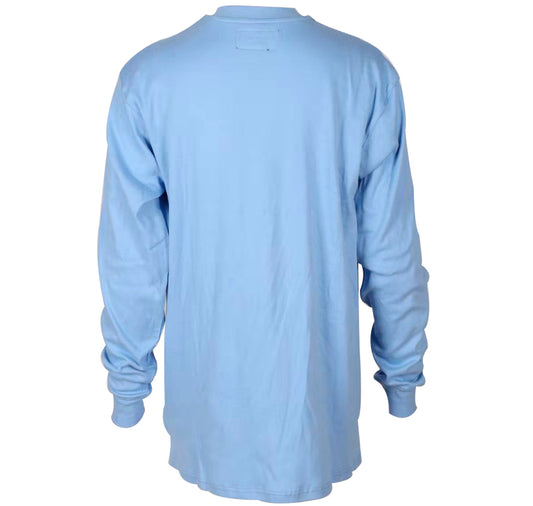 Forge Fr Men's Light Blue Henley Neck Long Sleeve T-shirt