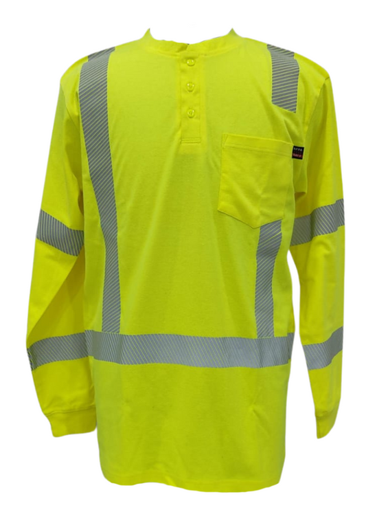 FORGE FR MEN'S YELLOW HI-VIS  HENLEY TEE