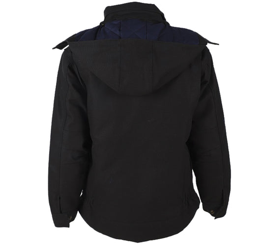 Forge Fr Men's Black Insulated Duck Hooded Jacket
