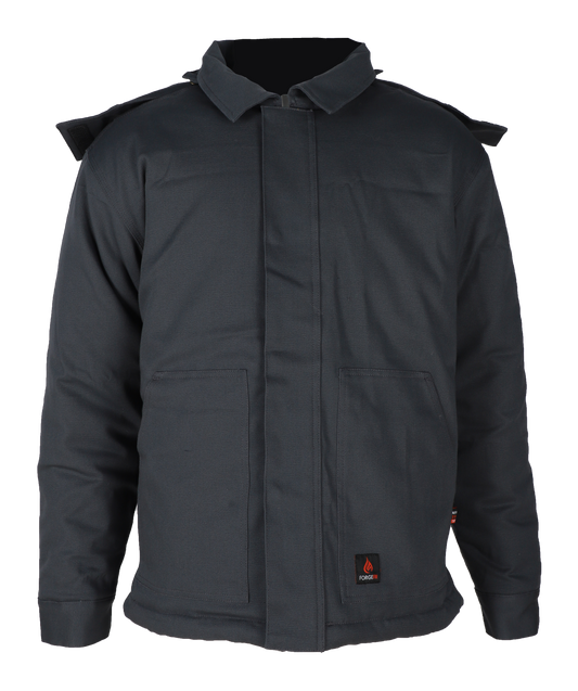Forge Fr Men's Insulated Duck Hooded Jacket With Hood Stretch Comfort Flex Fabric