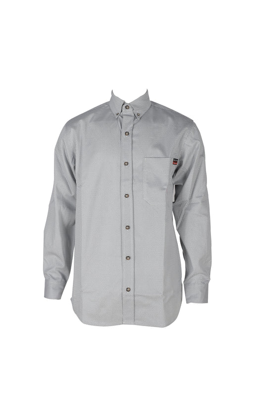 FORGE FR MEN'S Light Grey PLAID LONG SLEEVE BUTTON SHIRT