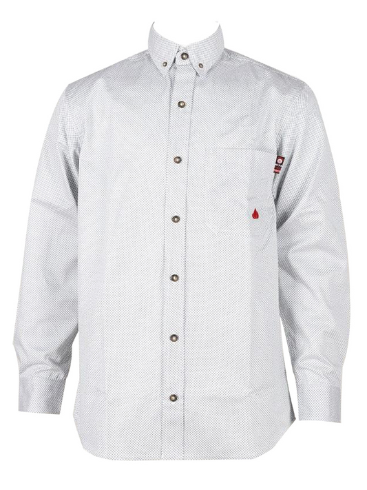 FORGE FR MEN'S White  PLAID LONG SLEEVE BUTTON SHIRT