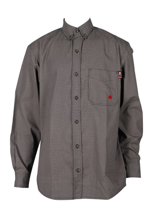 FORGE FR MEN'S Dark grey PLAID LONG SLEEVE BUTTON SHIRT