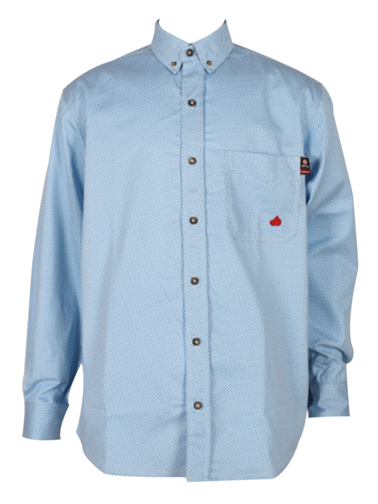 FORGE FR MEN'S Sky Blue PLAID LONG SLEEVE BUTTON SHIRT
