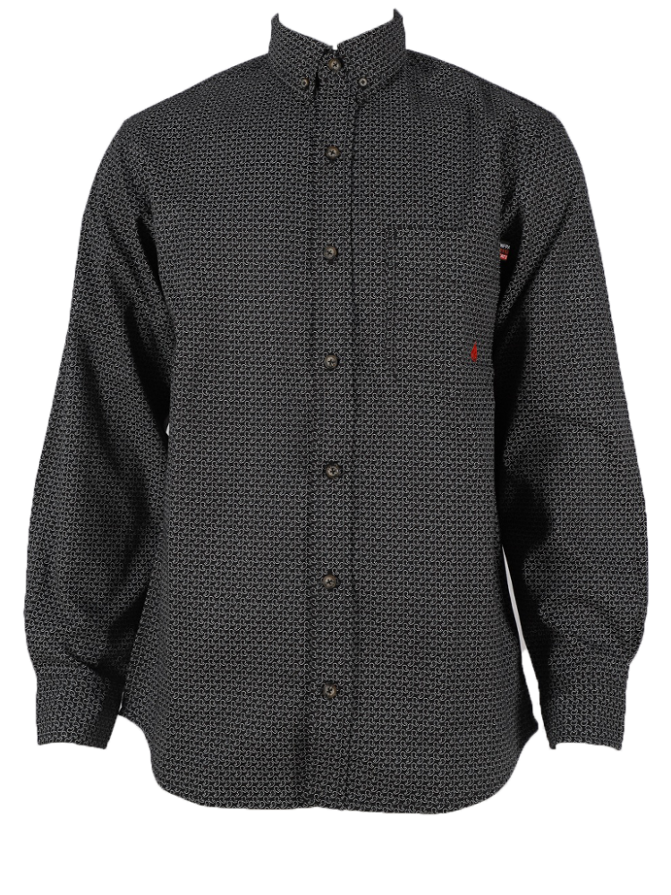 FORGE FR MEN'S Jet Black PLAID LONG SLEEVE BUTTON SHIRT
