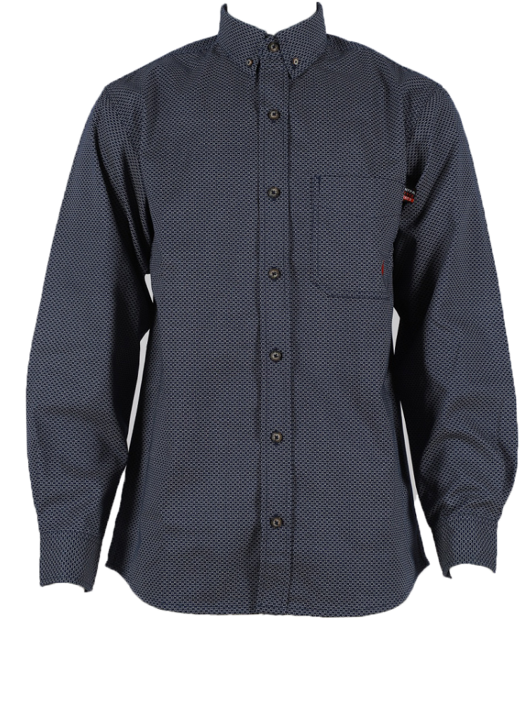 FORGE FR MEN'S Black Dotted PLAID LONG SLEEVE BUTTON SHIRT