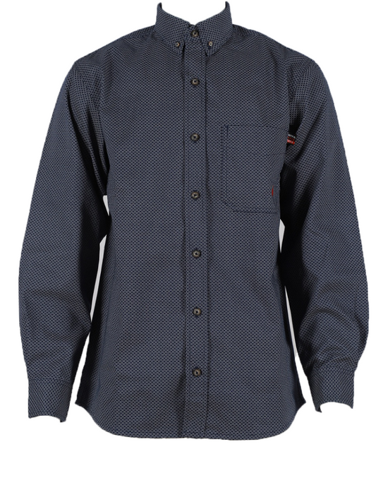 FORGE FR MEN'S Black Dotted PLAID LONG SLEEVE BUTTON SHIRT
