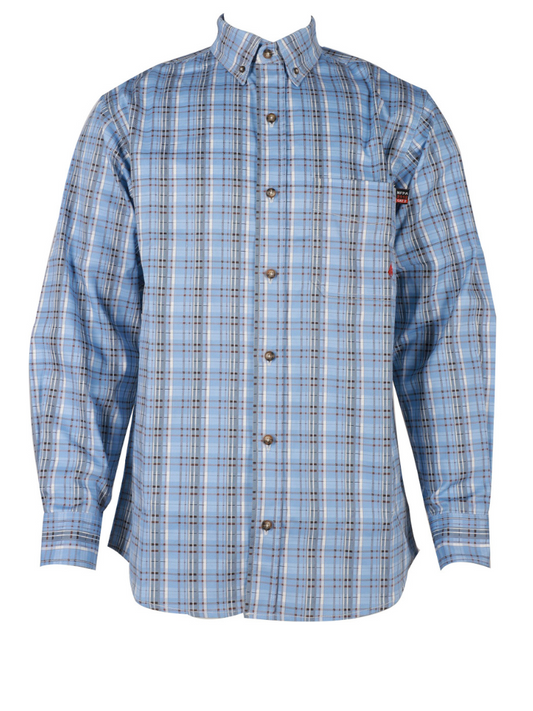 Forge Fr Men's Sky Blue Plaid Long Sleeve Shirt