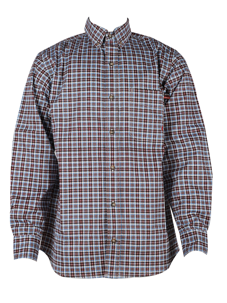 Forge Fr Blue Black Men's Plaid Long Sleeve Shirt