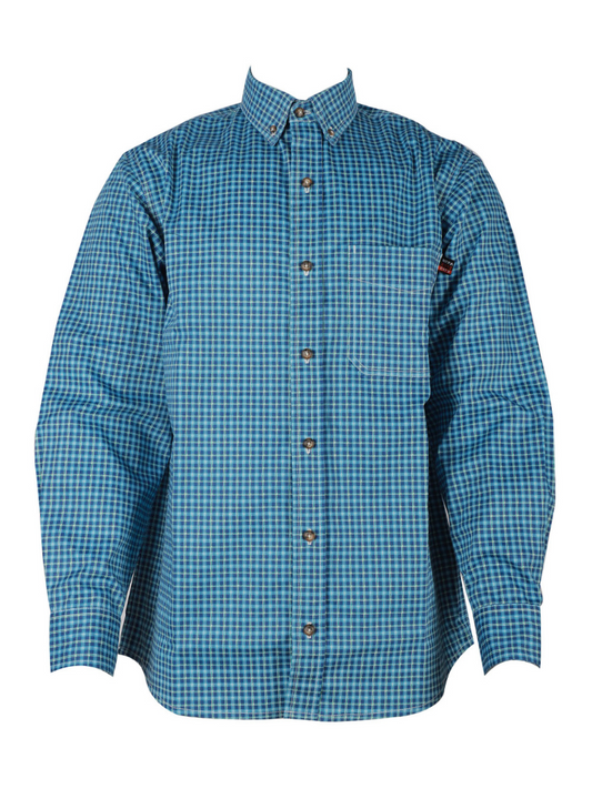 Forge Fr Blue Men's Plaid Long Sleeve Shirt