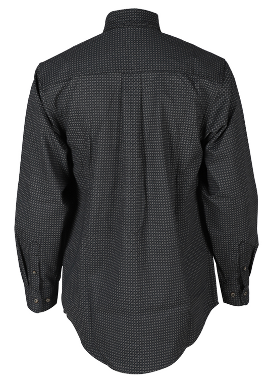 FORGE FR MEN'S PLAID Jet Black LONG SLEEVE BUTTON SHIRT