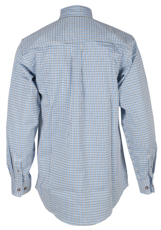FORGE FR MEN'Slight Blue PLAID LONG SLEEVE BUTTON SHIRT