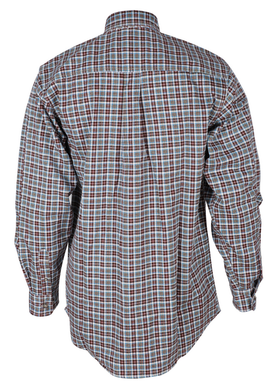 FORGE FR MEN'S Maroon PLAID LONG SLEEVE BUTTON SHIRT
