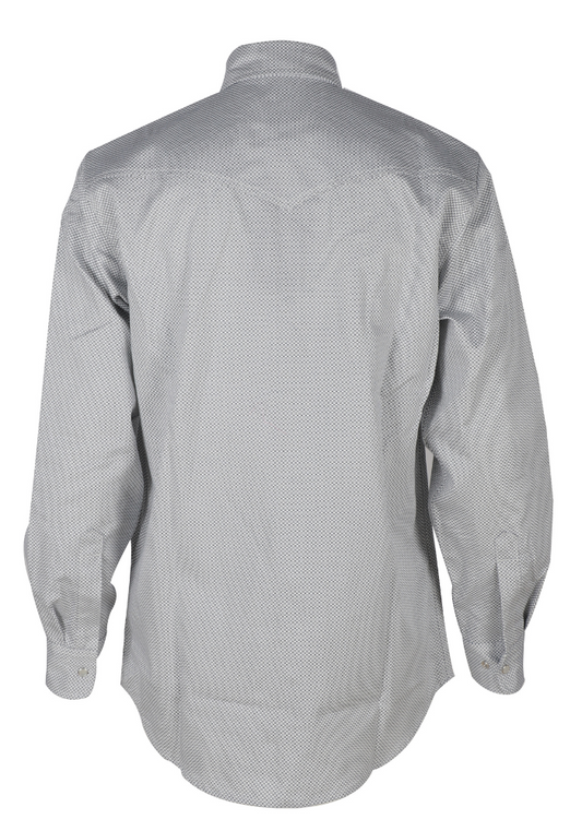 FORGE FR MEN'S Grey Double Pocket PLAID LONG SLEEVE SNAPS SHIRT