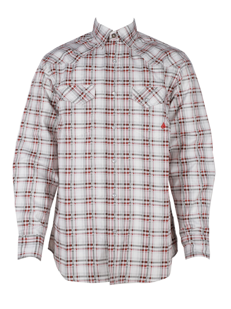 Forge Fr Men's Off White Plaid Long Sleeve Shirt