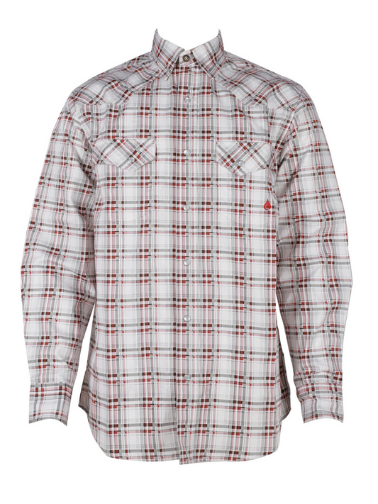 Forge Fr Men's Off White Plaid Long Sleeve Shirt