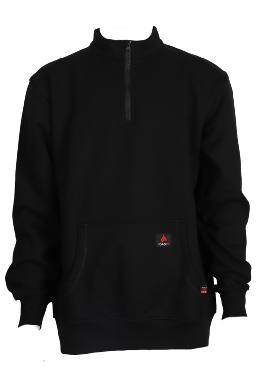 Forge Fr Men's Black High Neck ¼ Zip Full Sleeves Sweater