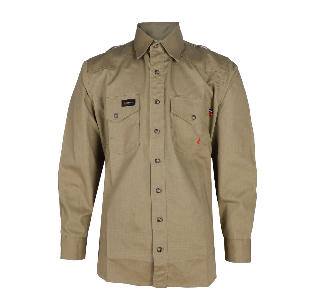 MEN'S FR Khaki BUTTON RIPSTOP SHIRT