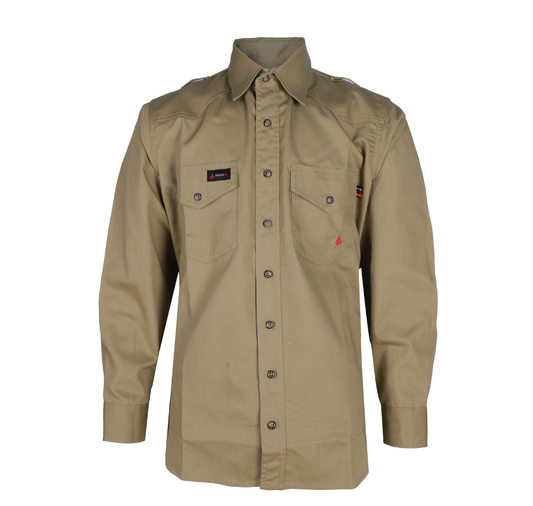 MEN'S FR Khaki BUTTON RIPSTOP SHIRT