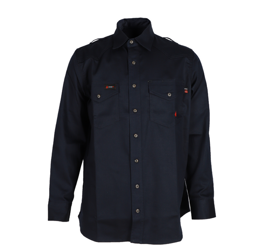 MEN'S FR Navy BUTTON RIPSTOP SHIRT
