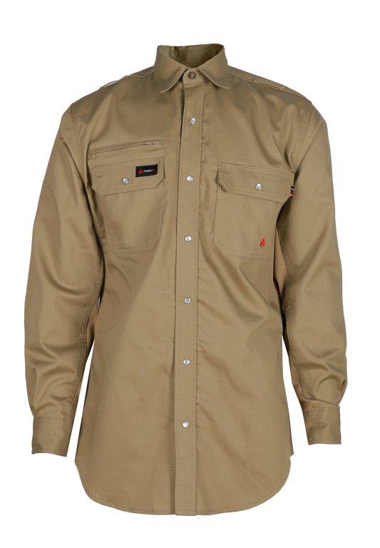 FORGE FR MEN'S LIGHT WEIGHT RIPSTOP VENT SNAP SHIRT