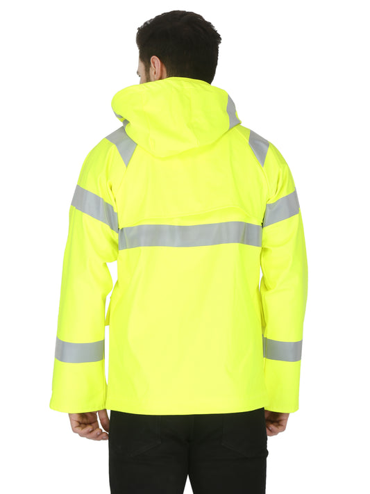 Forge Fr Men's Yellow hi-Vis Rain Jacket