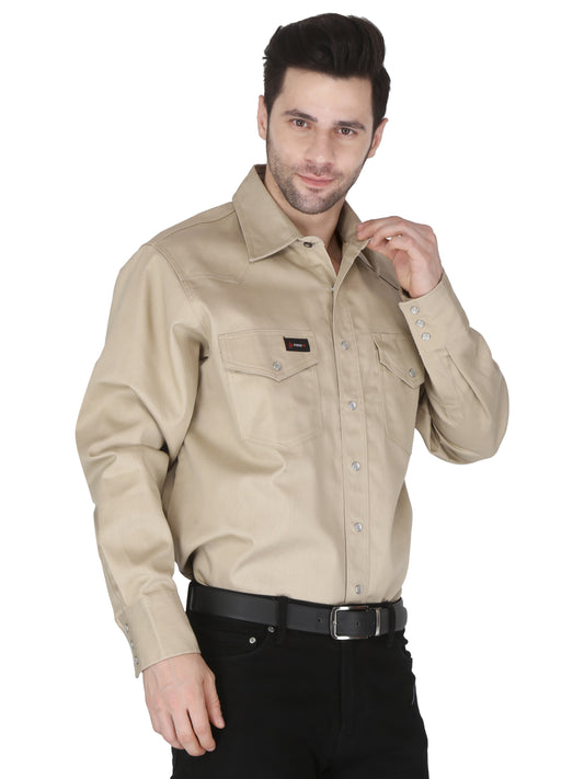 Forge Fr Men's Solid Stone Long Sleeve Shirt