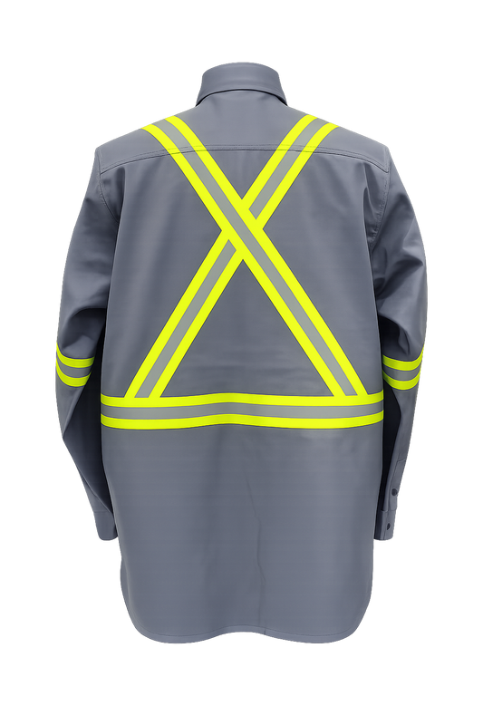 FORGE FR MENS BUTTON SOLID LIGHT GREY X TAPING SHIRT