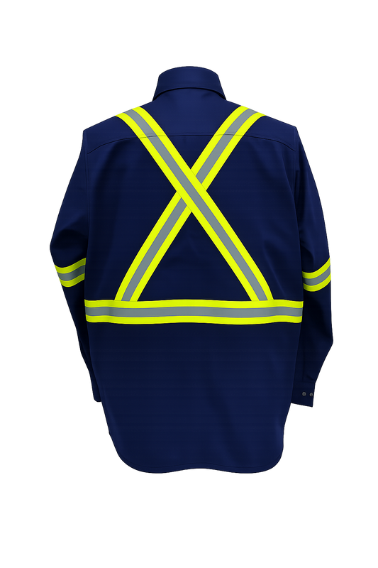 FORGE FR MENS BUTTON SOLID NAVY X TAPING SHIRT