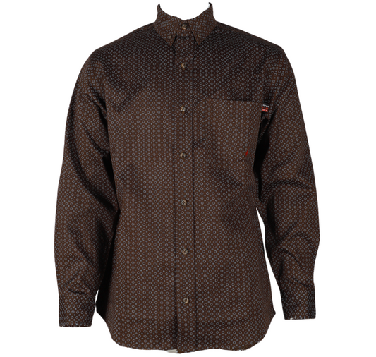 Forge Fr Men's Brown Printed Long Sleeve Shirt