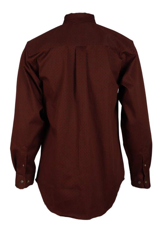 Forge Fr Men's Burgundy Plaid Printed Long Sleeve Shirt
