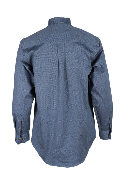 Forge Fr Men's Blue Plaid Printed Long Sleeve Shirt