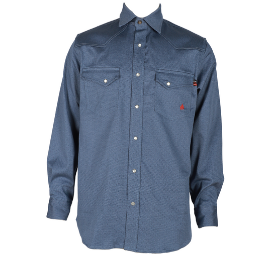 Forge Fr Men's Blue Plaid Printed Long Sleeve Shirt