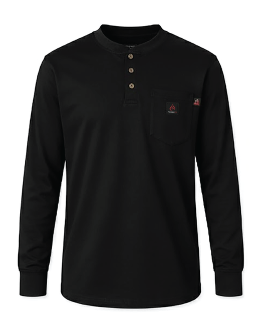 Forge Fr Men's Black Light Weight Henley Tee